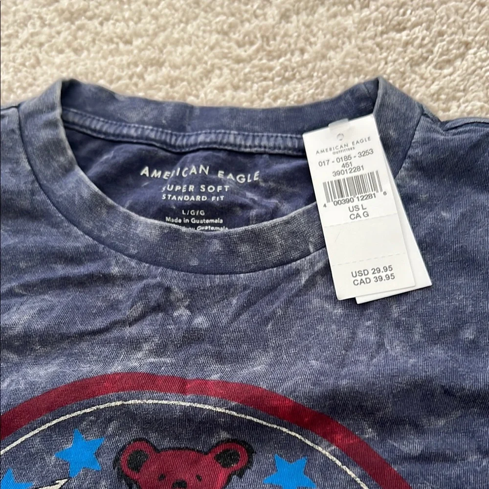 Grateful Dead Blue Short Sleeve Tee with Graphic Design - Picture 2 of 2
